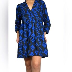 ZARA BLACK AND‎ BLUE TEARDROP DRESS 
SIZE XL